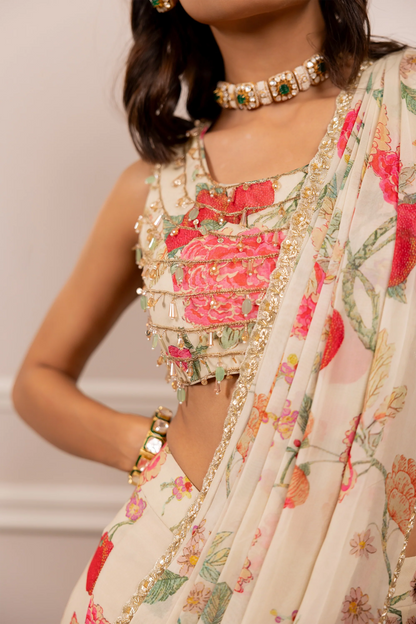 KIARA SAREE SET – OFF WHITE