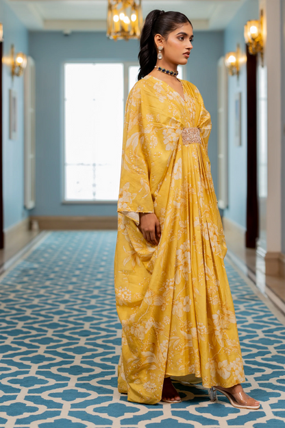 HAZEL KAFTAN – YELLOW AND IVORY