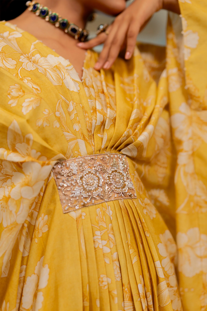HAZEL KAFTAN – YELLOW AND IVORY