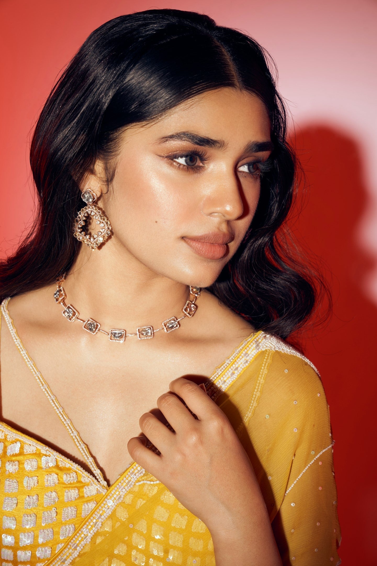 Kirti Shetty IN Yellow Chiffon Saree With Organza Blouse