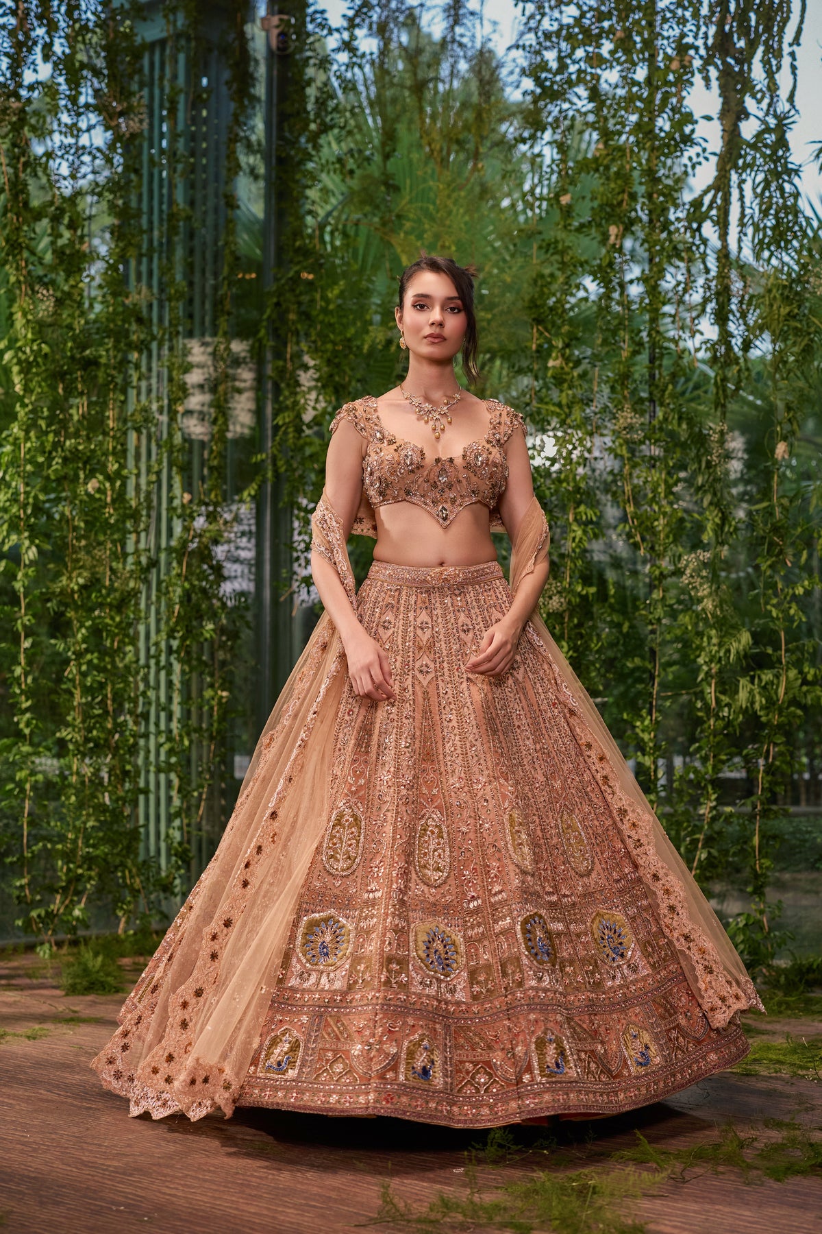 Mayur Mukut - The Crowned Peacock Lehenga