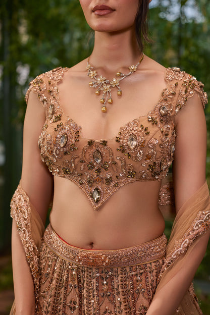 Mayur Mukut - The Crowned Peacock Lehenga