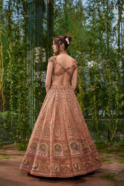 Mayur Mukut - The Crowned Peacock Lehenga
