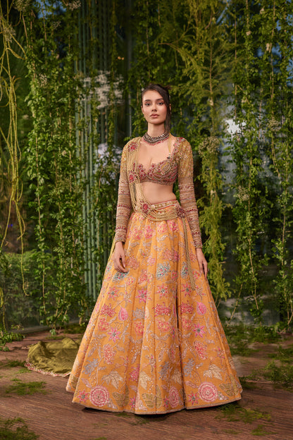 Pushp Raga - the Pearls Trail lehenga