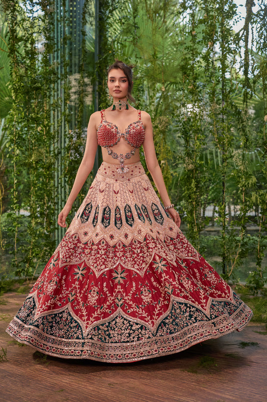 Rangrekha  -The Peacock Palette Lehenga