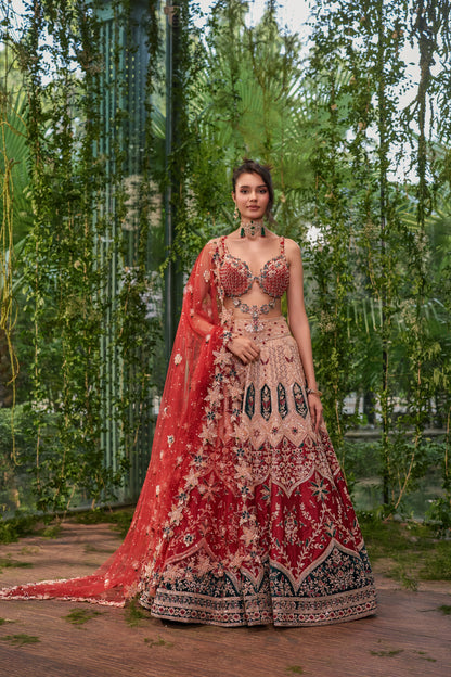Rangrekha  -The Peacock Palette Lehenga