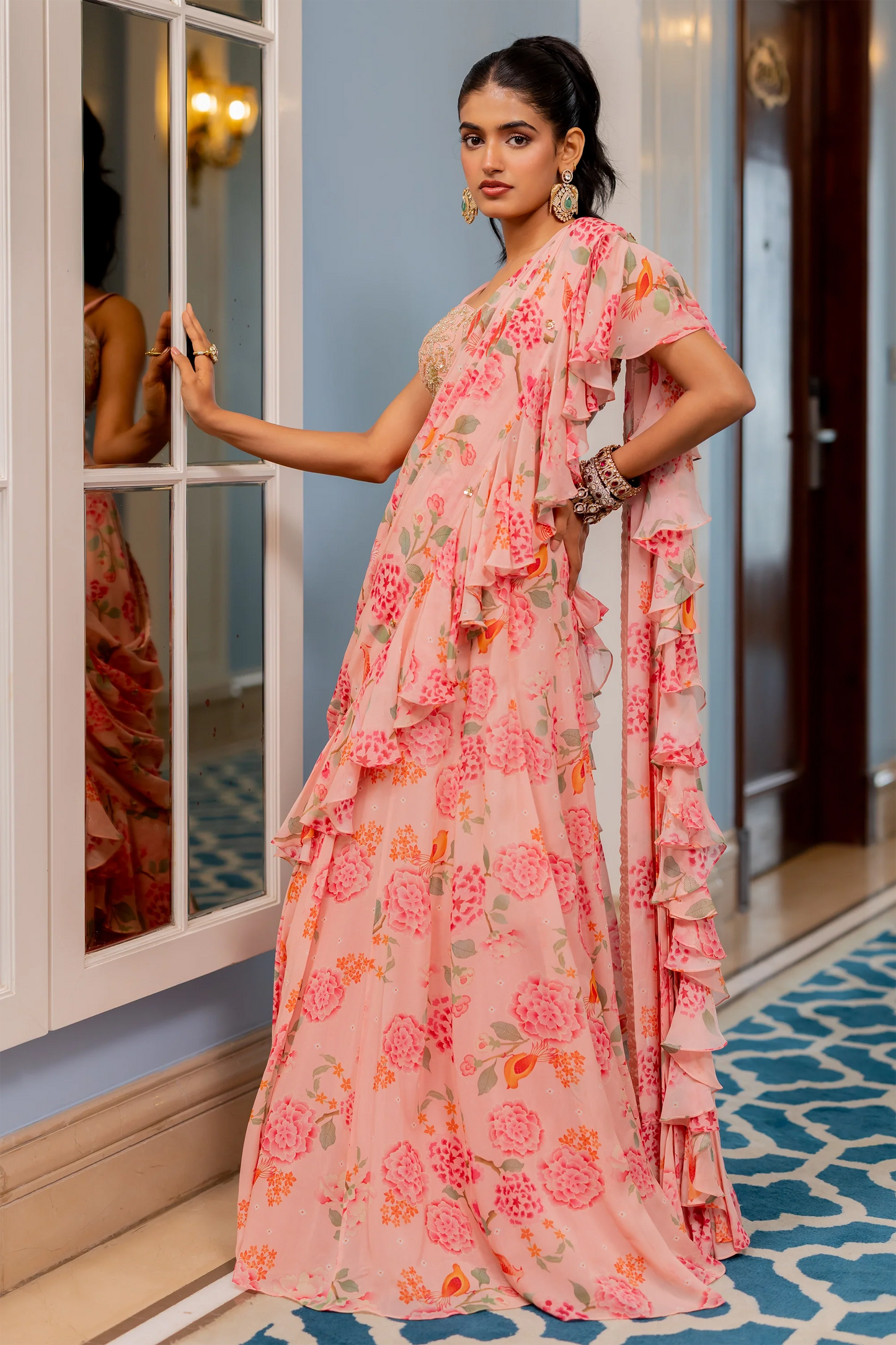 TATIANA SAREE SET – PINK