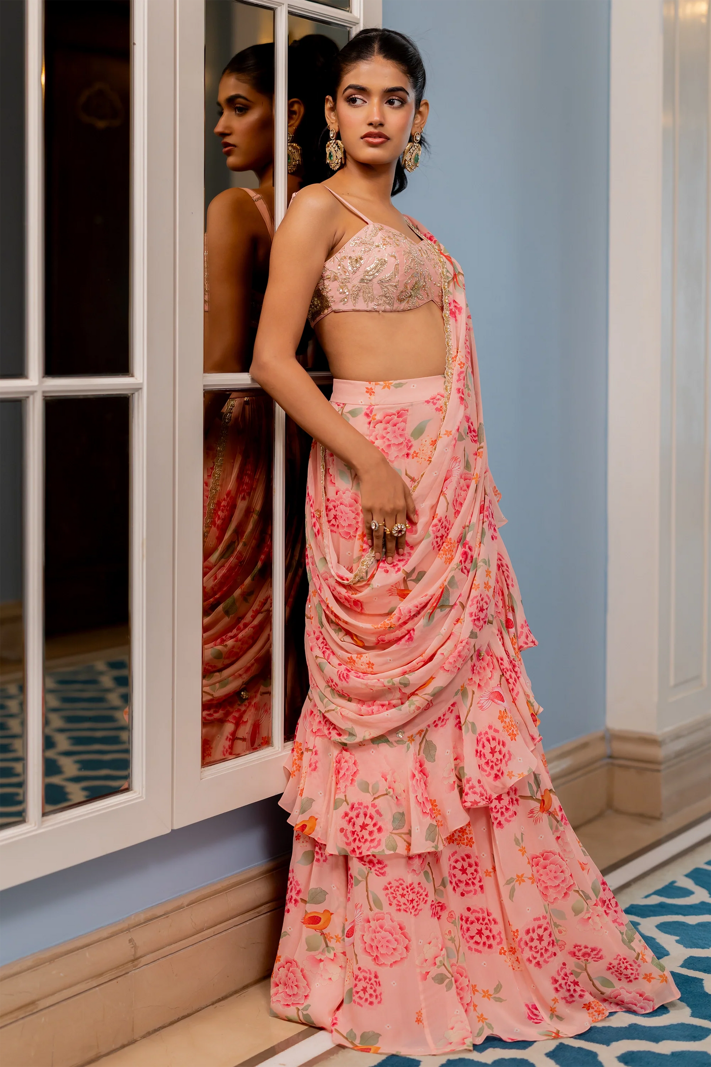 TATIANA SAREE SET – PINK