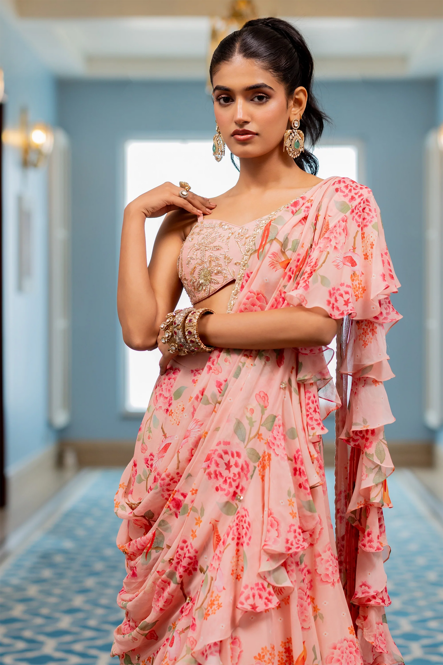 TATIANA SAREE SET – PINK