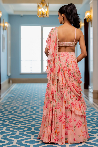 TATIANA SAREE SET – PINK