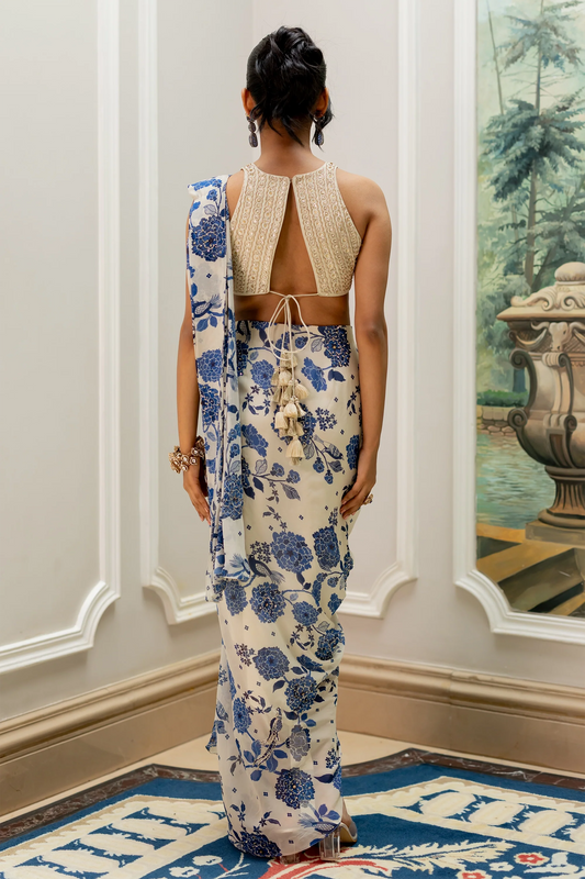 EMILY SAREE SET – IVORY