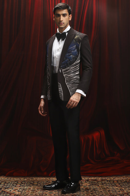 Black Midnight Ascent Hand-Painted Tuxedo Set