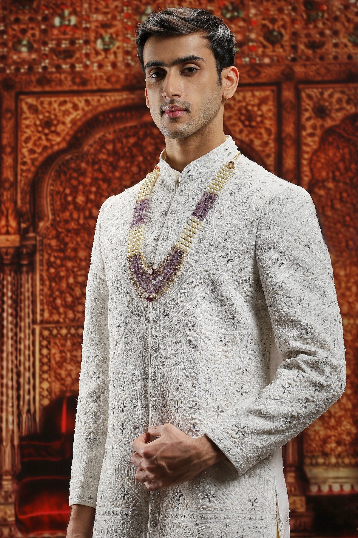 Ivory Dynasty Embroidered Sherwani Set