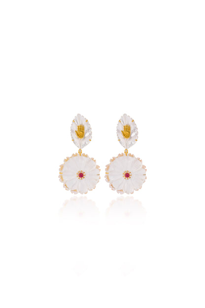 Frosted Flower Earrings