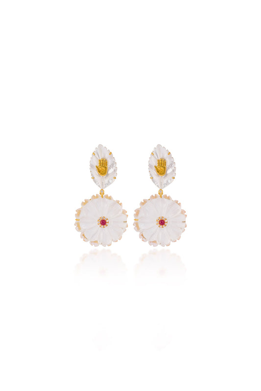 Frosted Flower Earrings