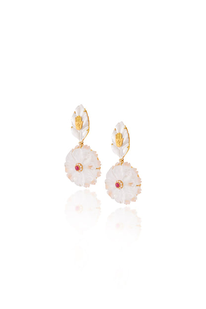 Frosted Flower Earrings
