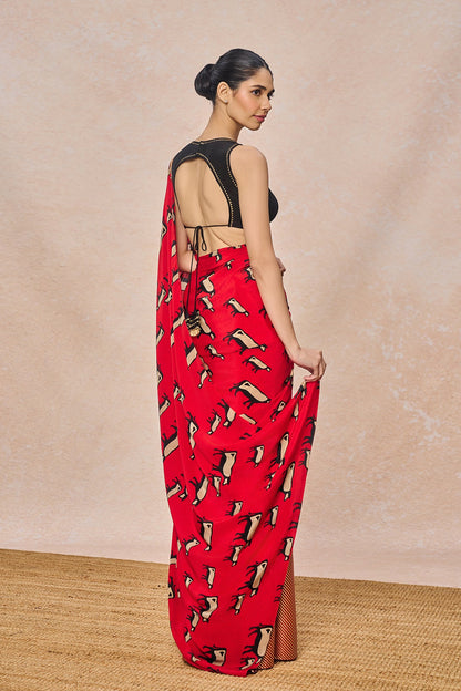 Red Cow Saree
