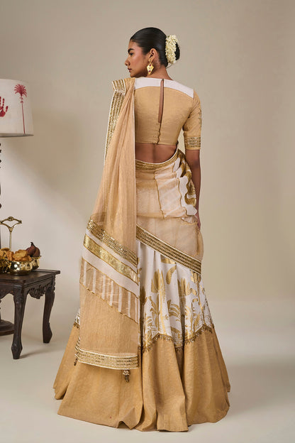 Ivory Backwater Postcard Lehenga Set