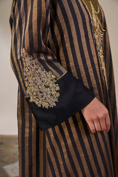 Black Gold Noise Asymmetric Kaftan