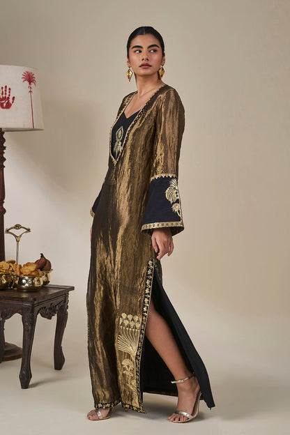 Black Palm Pillar Kaftan