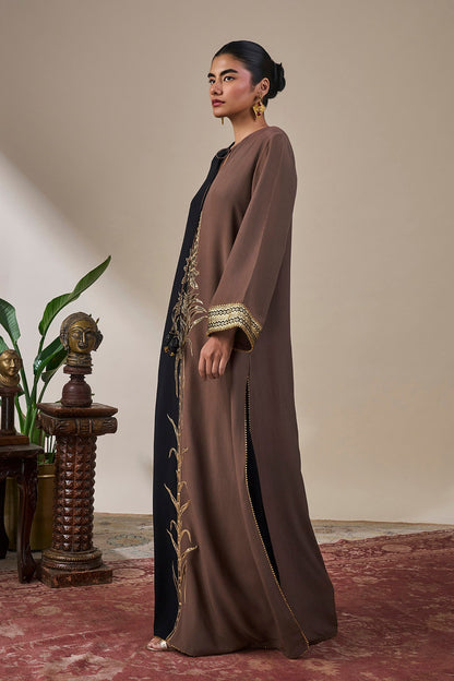 Black & Brown Shaahi Bloom Kaftan