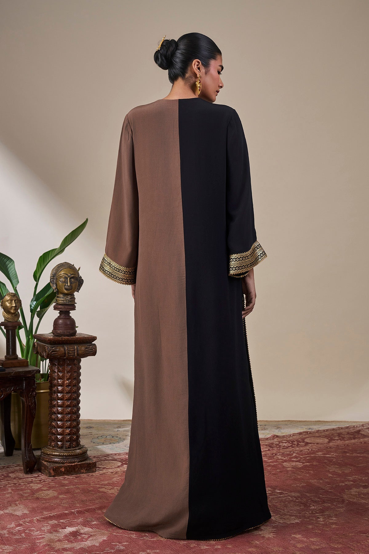Black & Brown Shaahi Bloom Kaftan