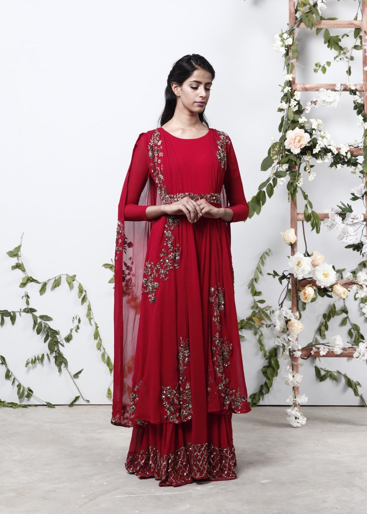 Red Jumpsuit With Belt
