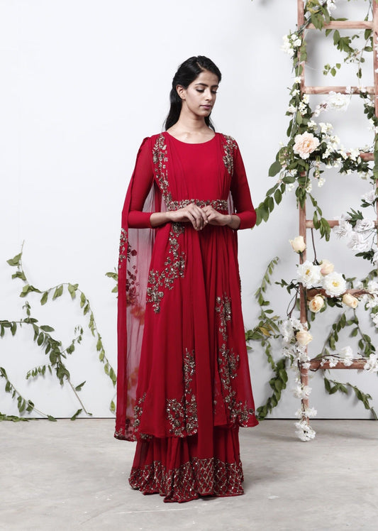 Red Jumpsuit With Belt