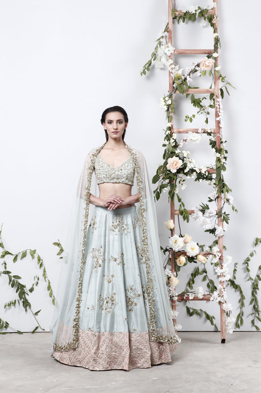 Powder Blue Lehenga Set