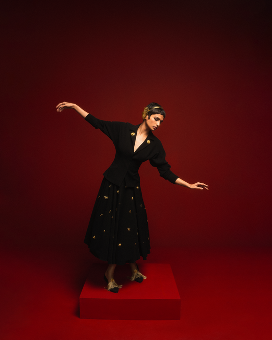 The Black Bombay Jacket Set