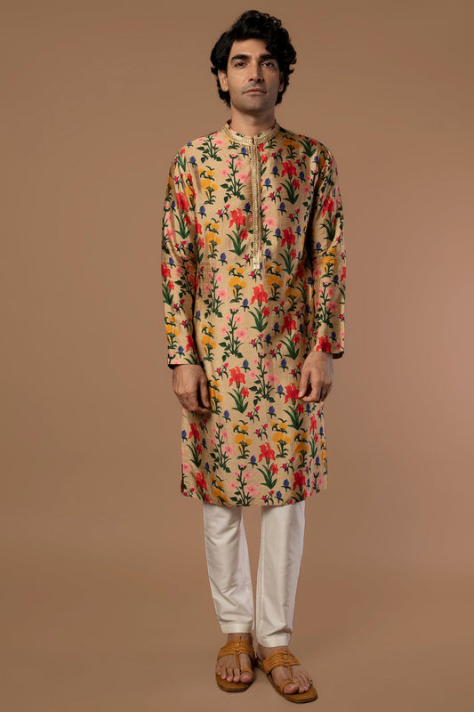 Oatmeal Autumn Bouquet Kurta