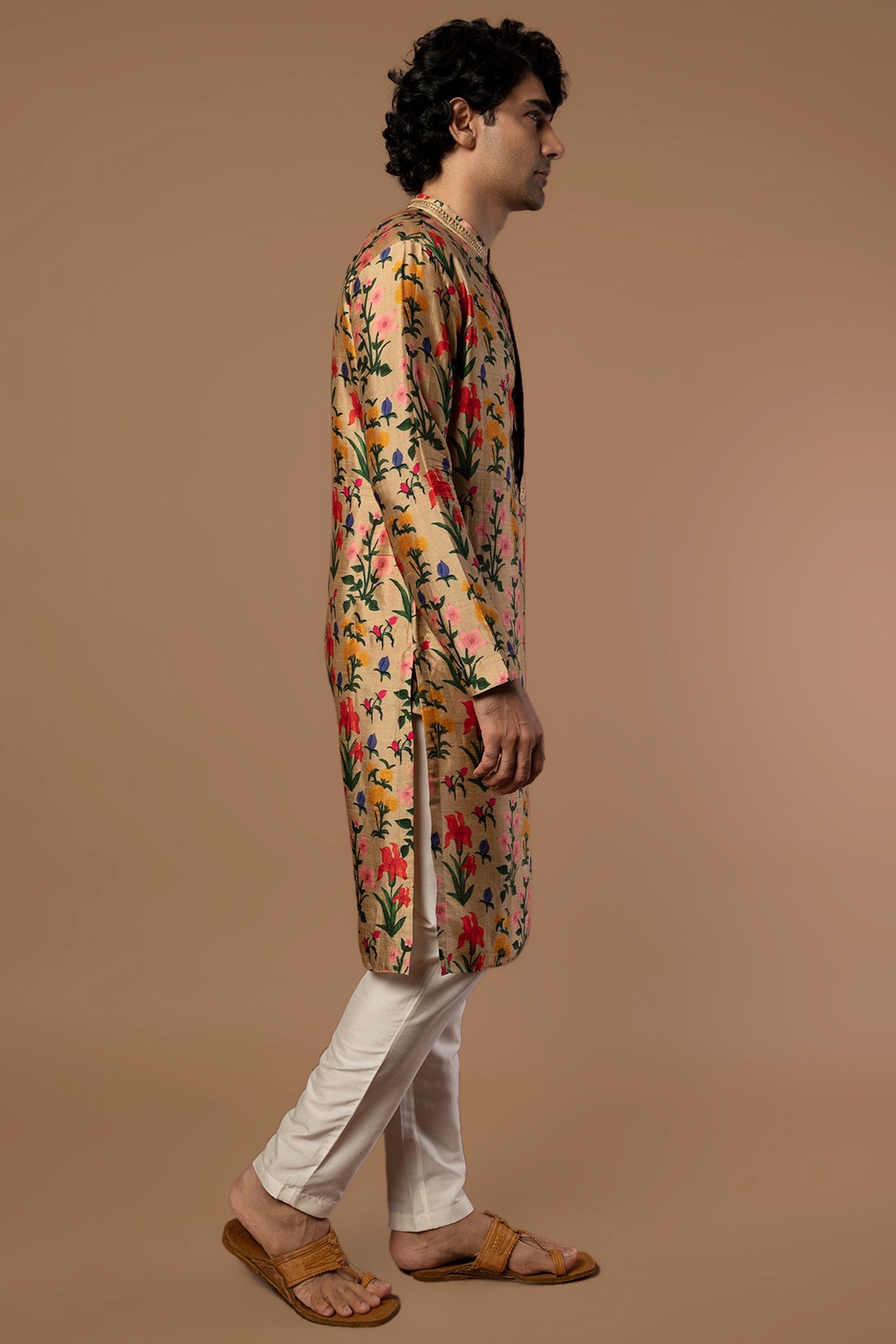 Oatmeal Autumn Bouquet Kurta
