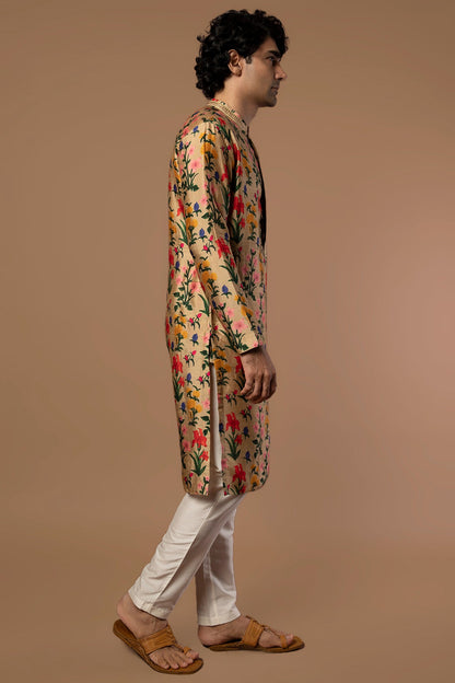 Oatmeal Autumn Bouquet Kurta
