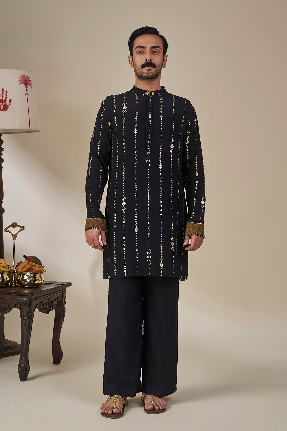 Black Celestial Moonfall Kurta