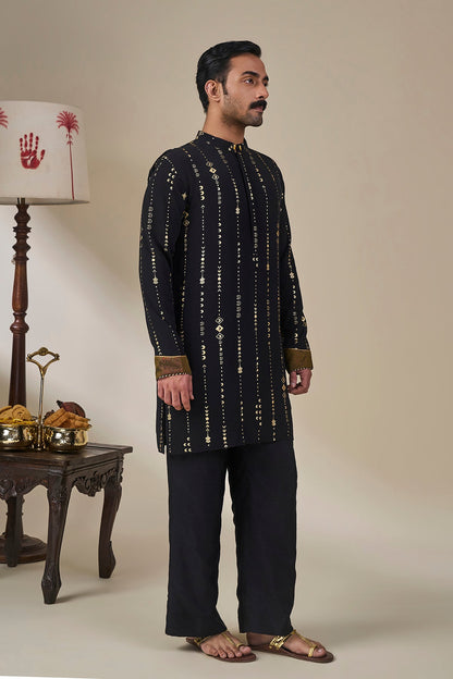 Black Celestial Moonfall Kurta