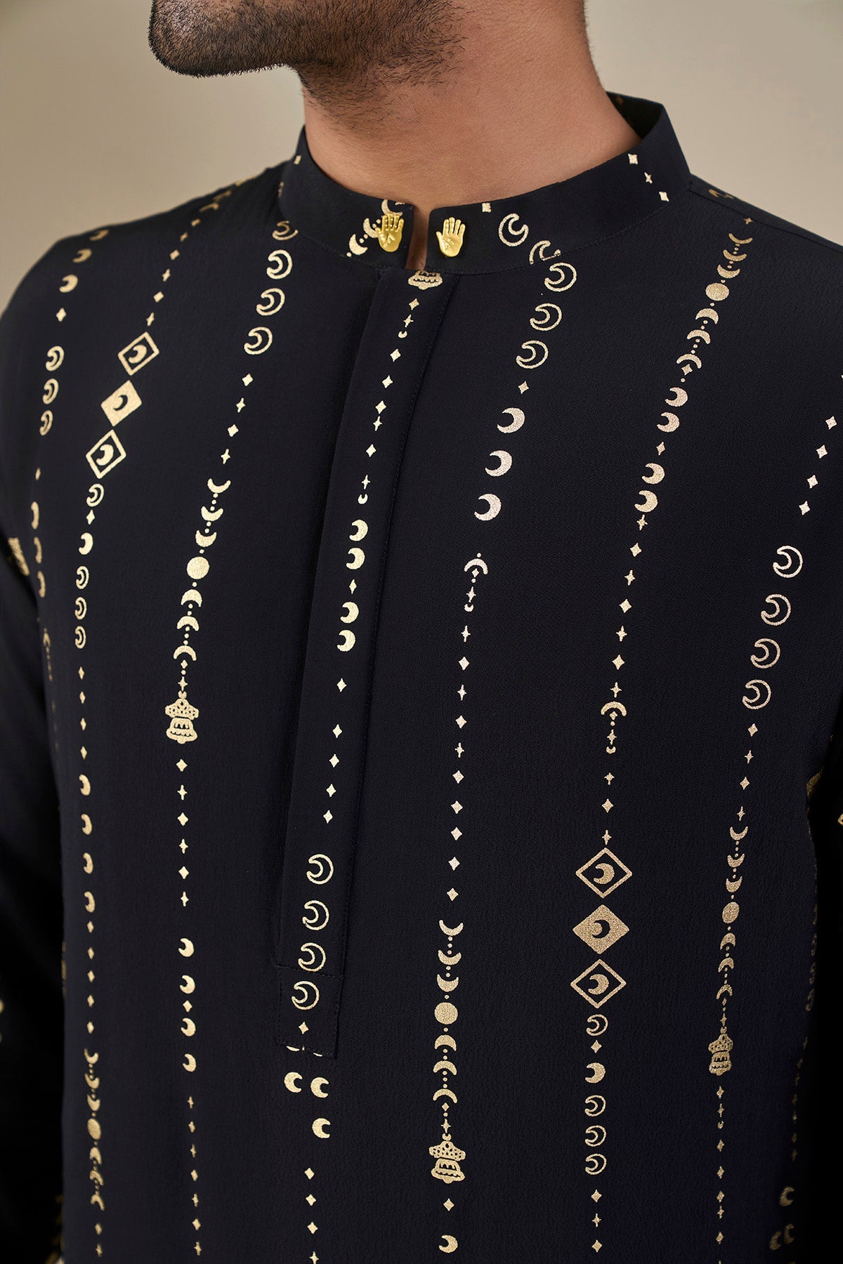 Black Celestial Moonfall Kurta