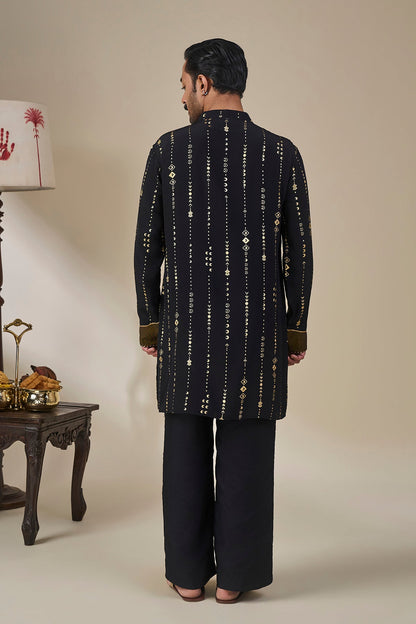 Black Celestial Moonfall Kurta
