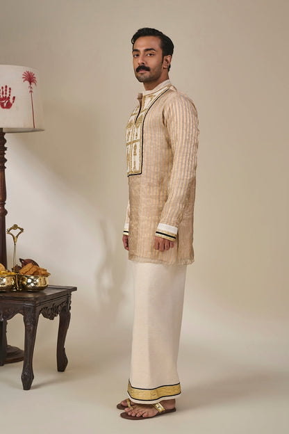 Ivory Kochi Conch Lungi Set