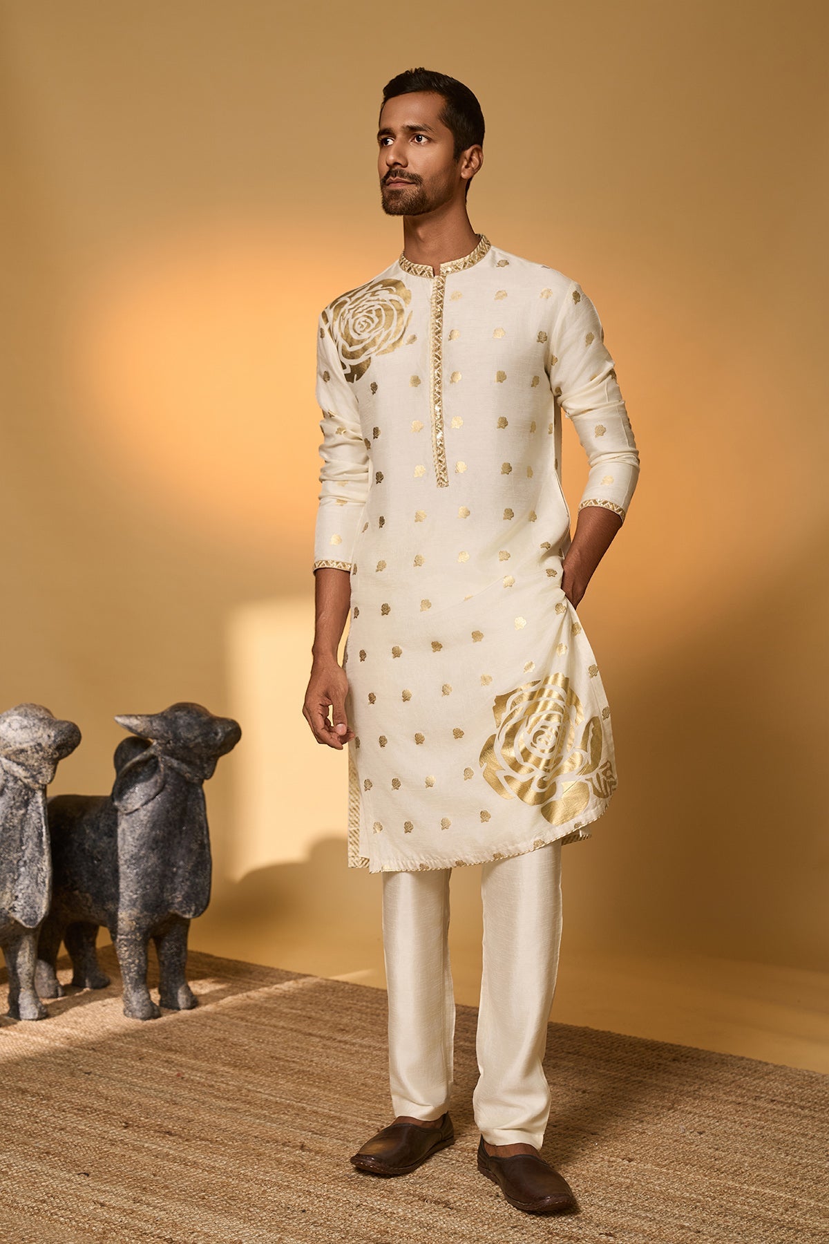 Ivory Rose Blush Kurta