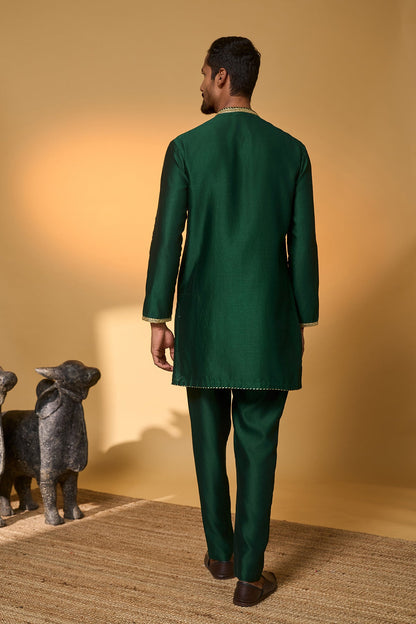 Green Tropical Nandi Kurta Set