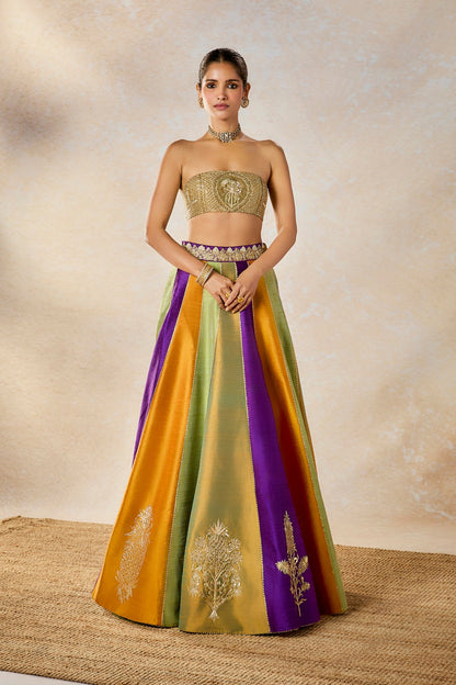 The Kesar Varak Long Jacket Lehenga Set