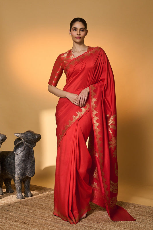 Crimson Tijila Saree
