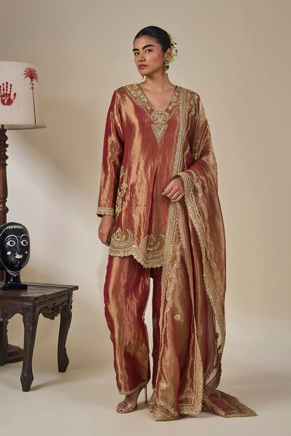 Rust 'Kaju Katli Kahaani' Kurta Set