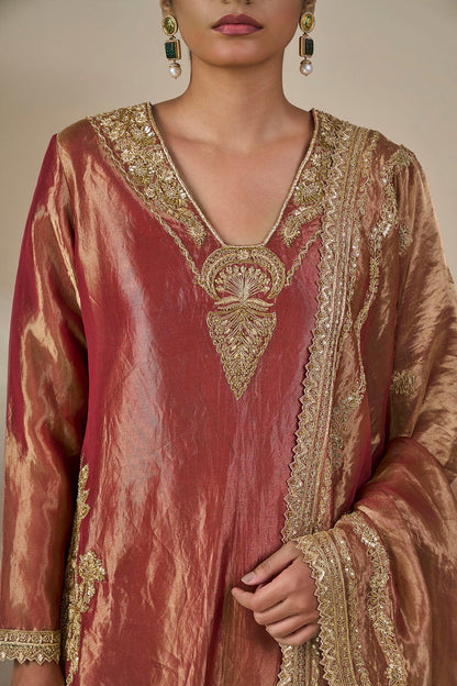 Rust 'Kaju Katli Kahaani' Kurta Set