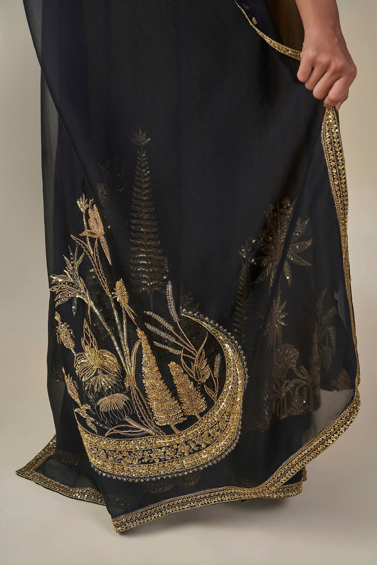 Black 'Gulkand Gulnaar' Anarkali Set