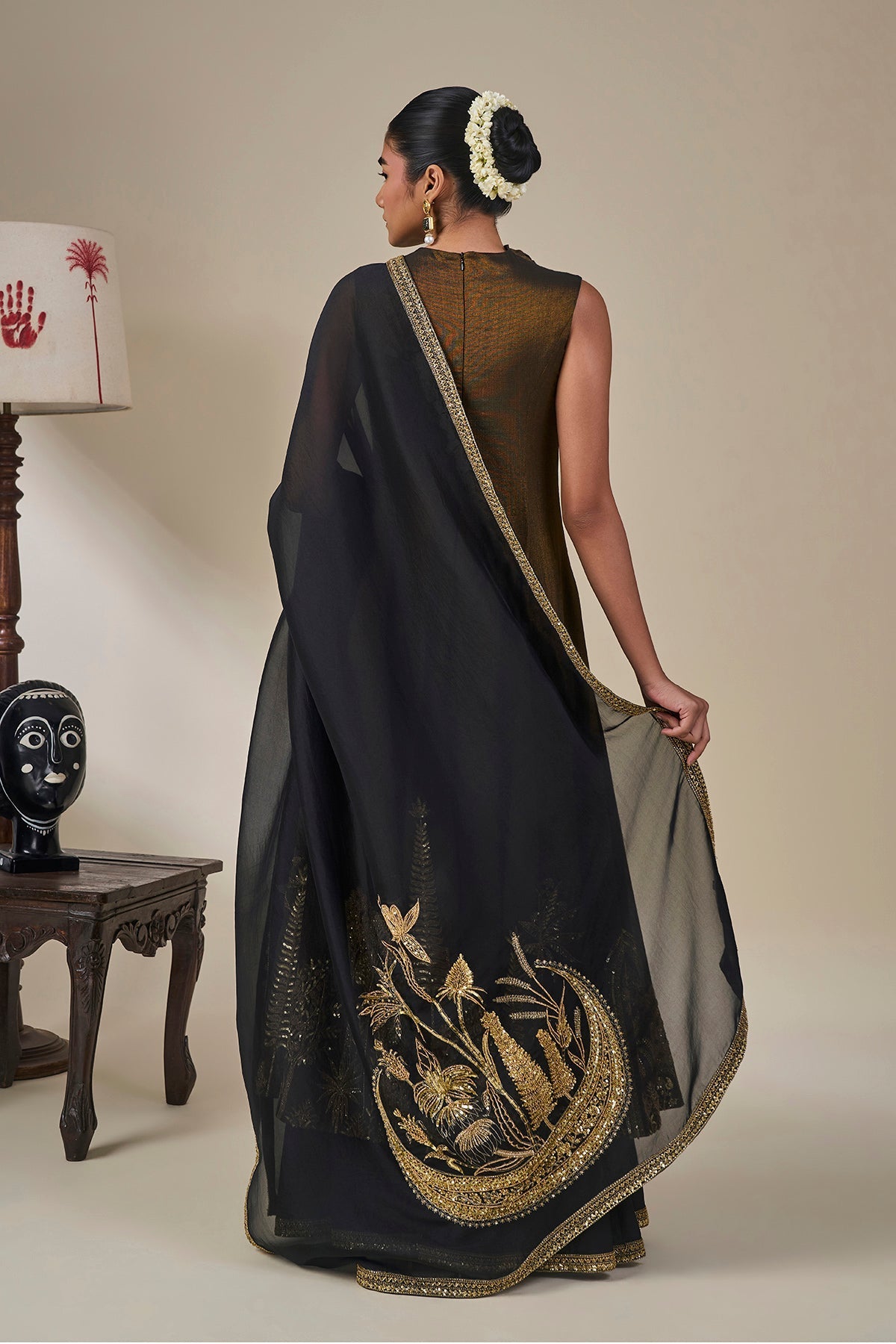 Black 'Gulkand Gulnaar' Anarkali Set