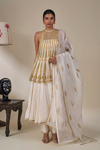 Ivory 'Leher Ki Mehfil' Anarkali Set