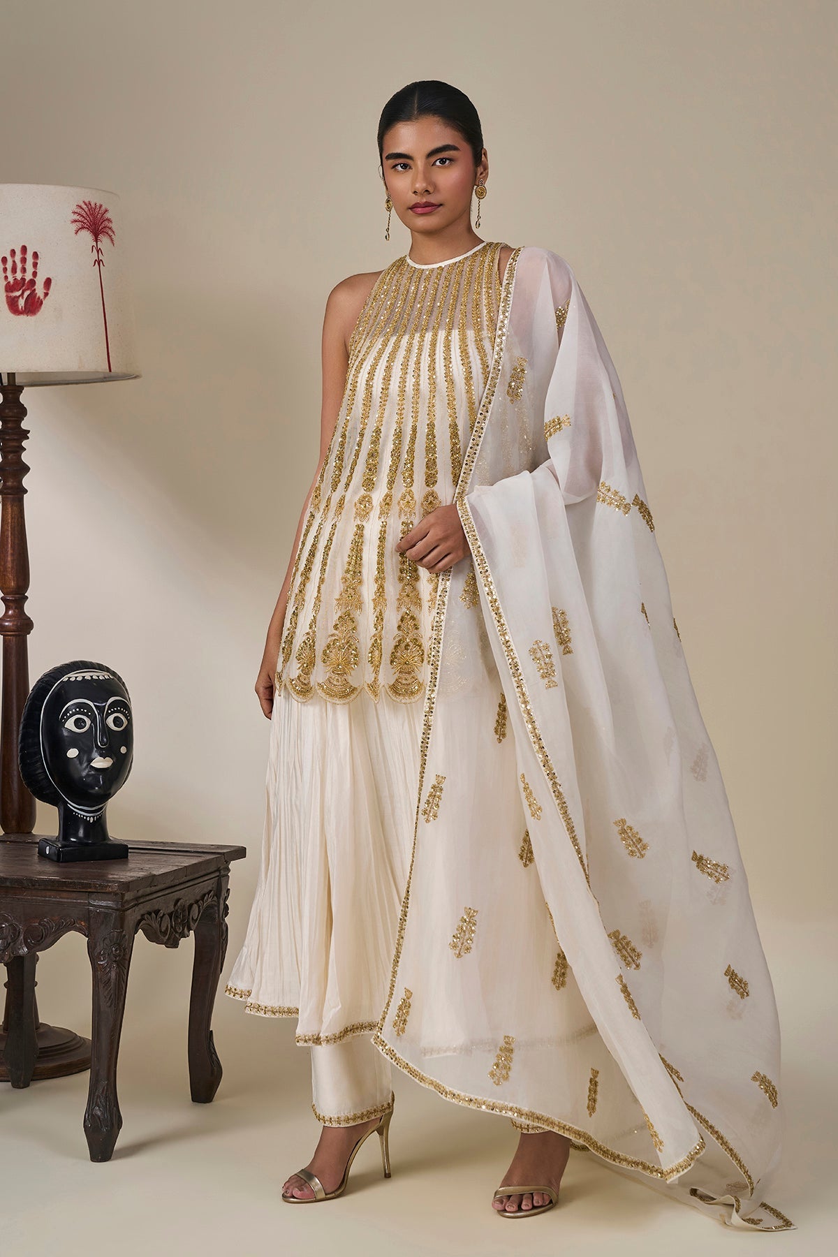 Ivory 'Leher Ki Mehfil' Anarkali Set