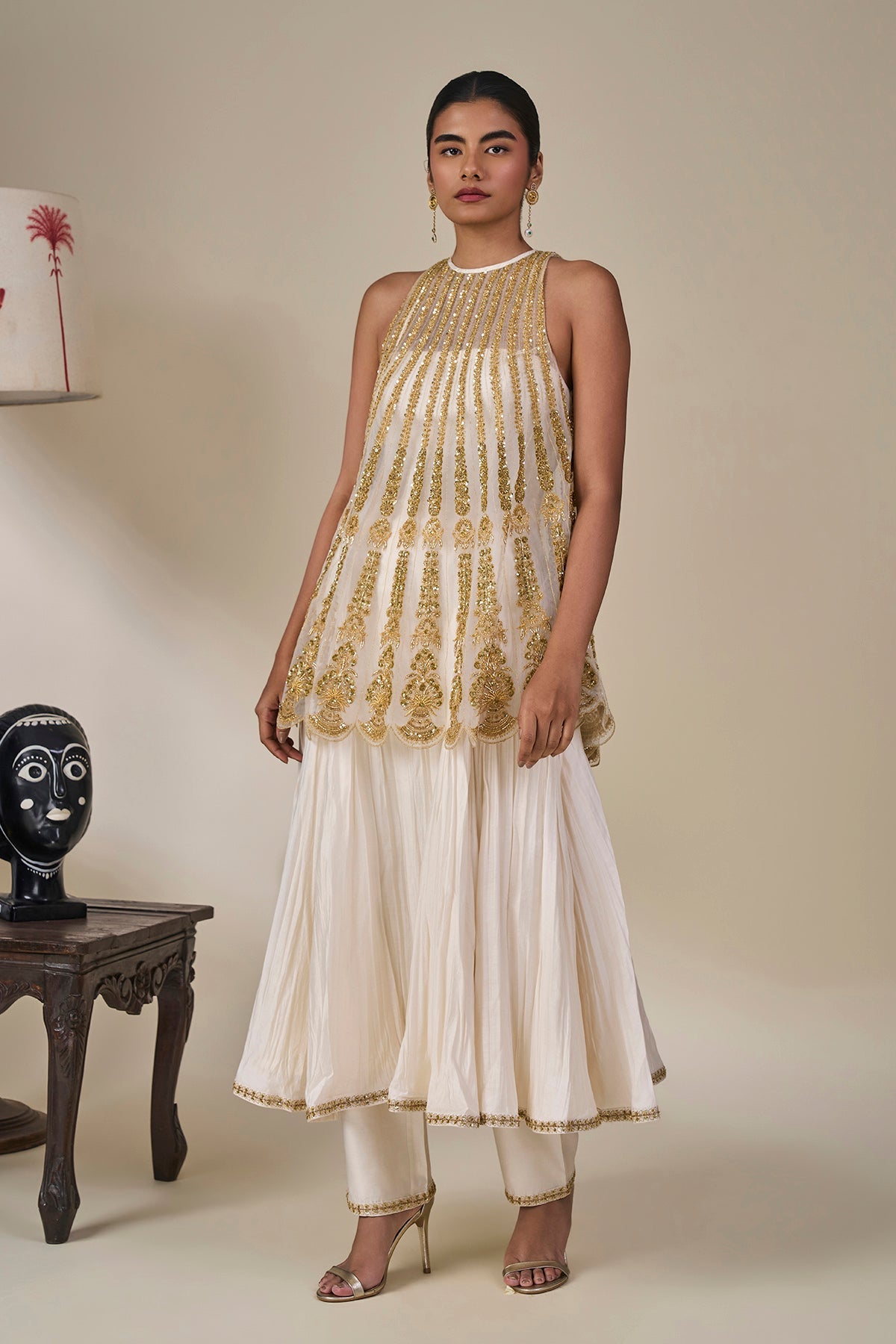 Ivory 'Leher Ki Mehfil' Anarkali Set