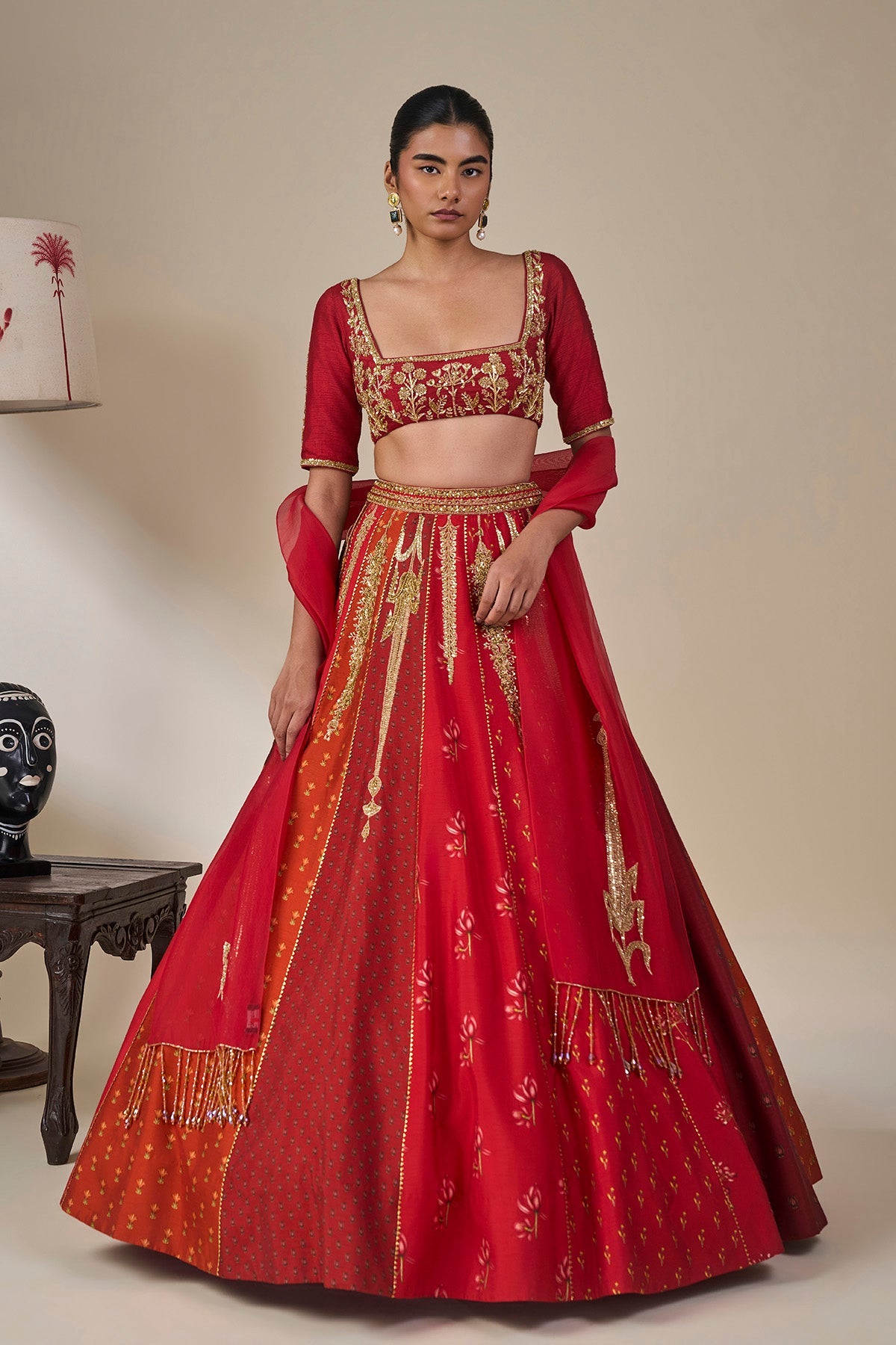 'Rango Sa Jahan' Lehenga in Red